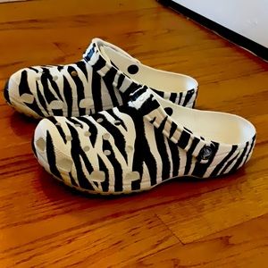 Zebra stripe Crocs